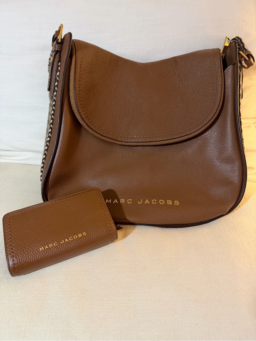 Marc Jacobs Brown Pebbled Leather Crossbody with Matching Wallet